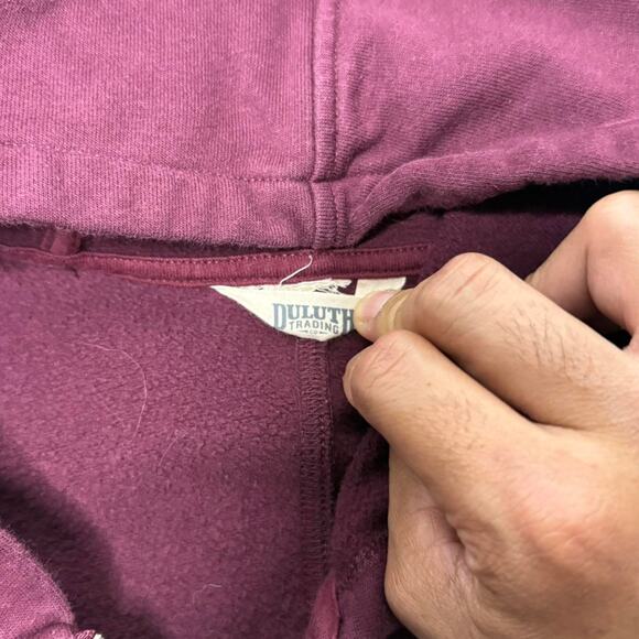 Duluth Trading Co Maroon Full Zip Hoodie Men’s Large - Picture 3 of 4